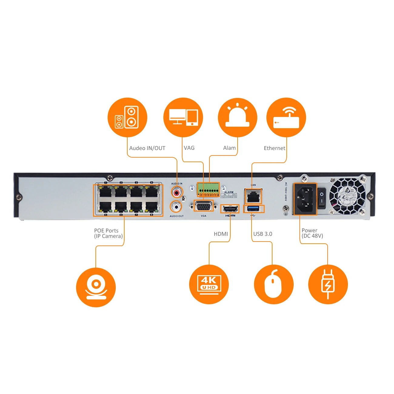 Hikvision DS-7608NI-K2-8P 플러그 앤 플레이 업그레이드 가능, 4K NVR DS-7616NI-K2-16P, 16CH 16 포트, PoE 2SATA HDD, 8CH