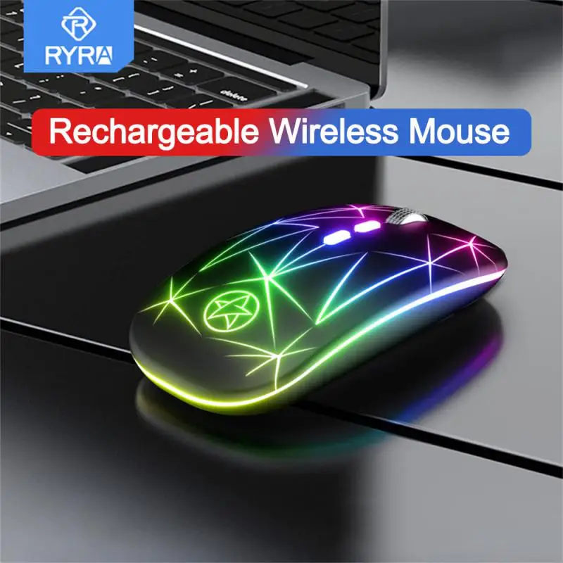 

RYRA Rechargeable Wireless Mouse Bluetooth Gamer Gaming Mouse Computer Ergonomic Mause With Backlight RGB Silent Mice For Laptop