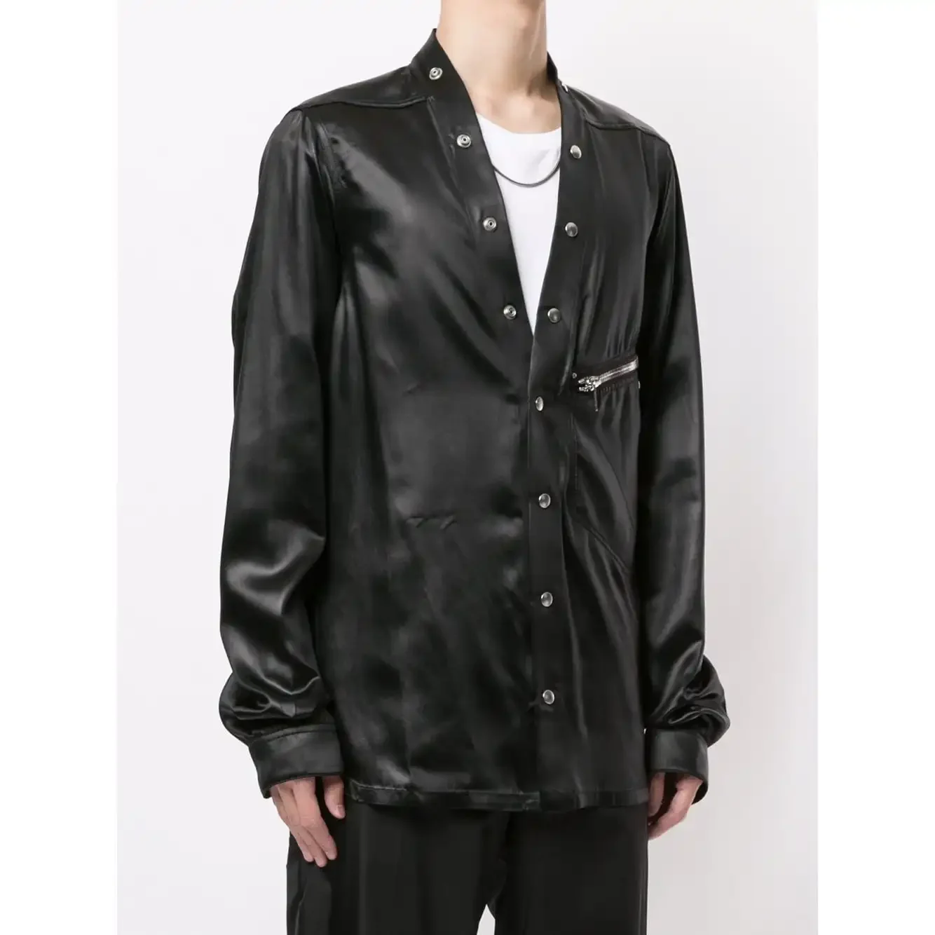 S-6XL New Men's Clothing Hair Stylist Show Personality snap Fastener Stage Long Sleeve Shirt Plus Size Singer Costumes