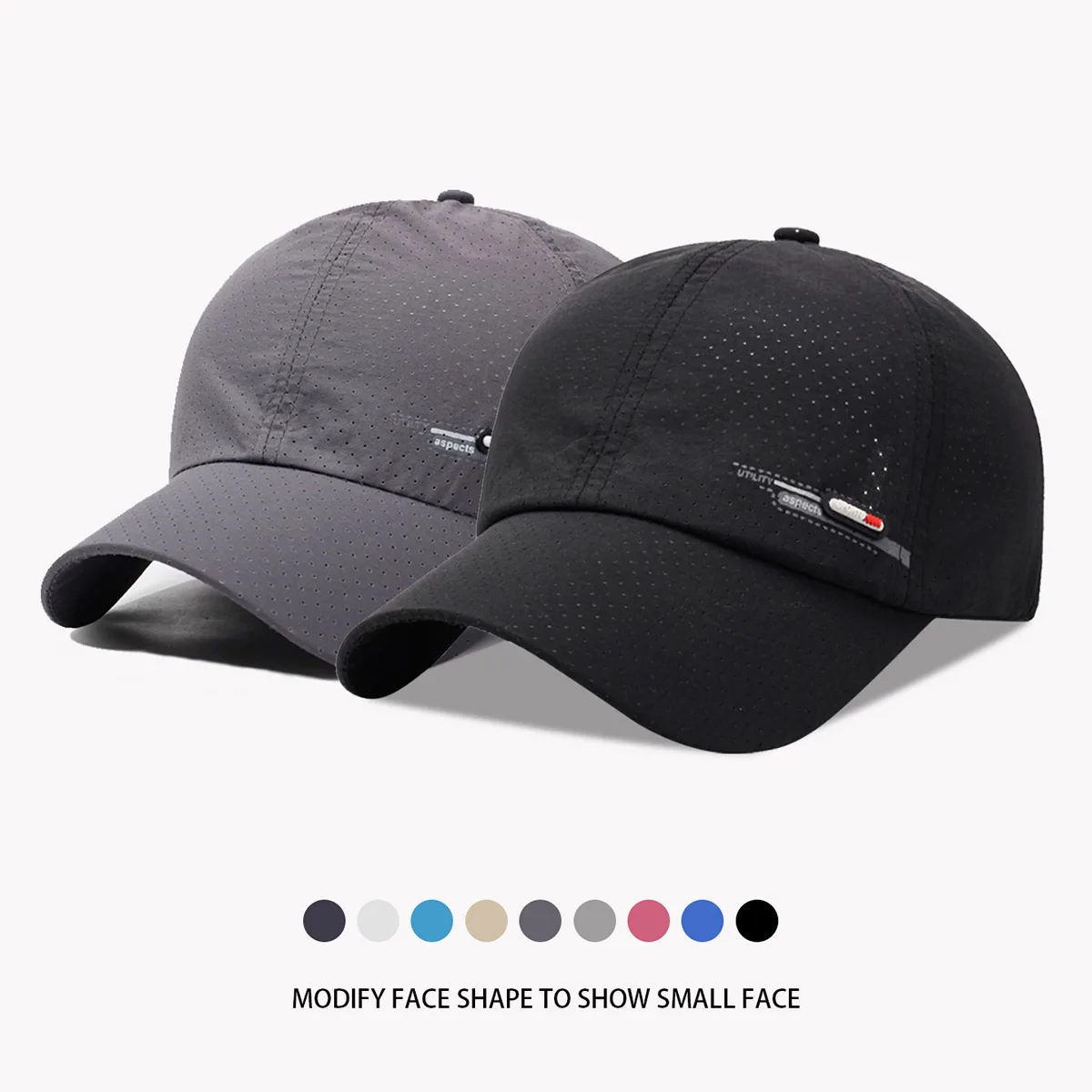 Summer Quick-Drying Hat Men's Outdoor Thin Visor Peaked Cap Fishing Sun Protection Breathable Mesh Baseball Cap Women's Hat Brim Fishing Sports Mountain Climbing Hiking