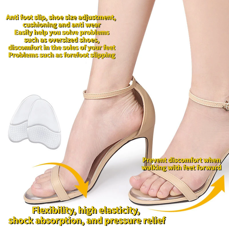 Women Man Forefoot Pad Relief Shoes Forefoot Insert Half Size Insoles Non-slip Sole Shoe Breathable Sweat Absorbing Foot Pad