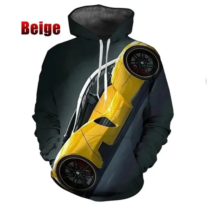 Sudadera con capucha con estampado 3D de la serie Super Car para hombre, sudadera holgada de gran tamaño a la moda, sudaderas para hombres