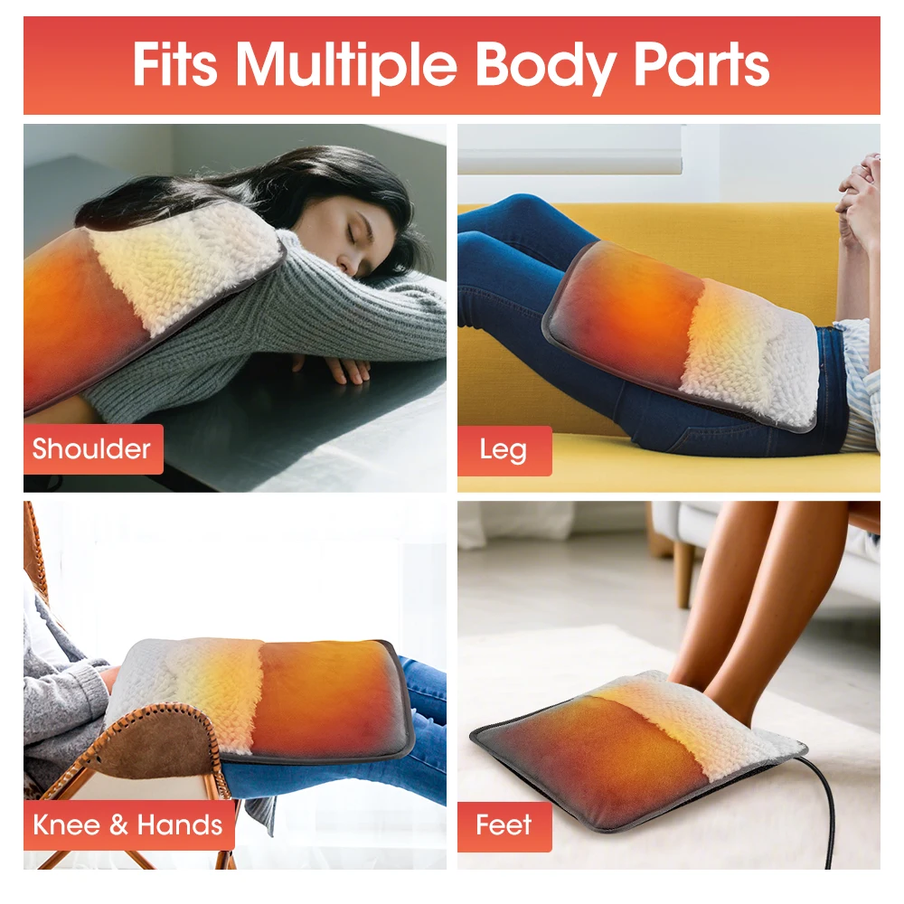 Portable USB Electric Foot Heating Pad Washable Soft Plush Foot Heater Winter Fo