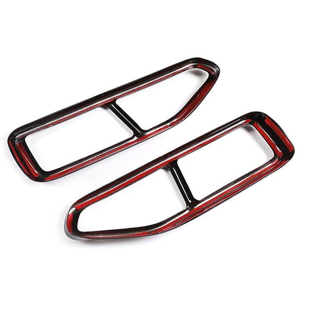 2x Tailpipe Trim Frame Decoration Cover Rustproof Glossy Black Exhaust Pipe 2x Tailpipe Trim Frame Decoration Cover Rustproof Glossy Black Exhaust Pipe