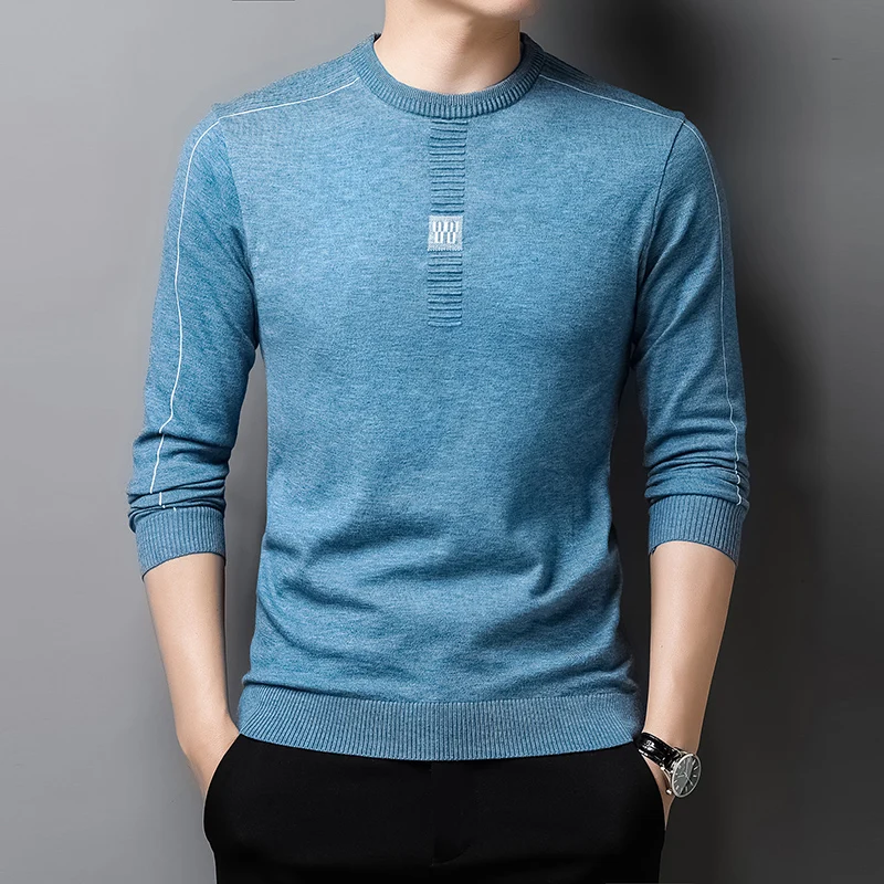 

Men's Sweater Fashion Warm Sweater Business Casual Heart Neckline Sweater Pullover Men