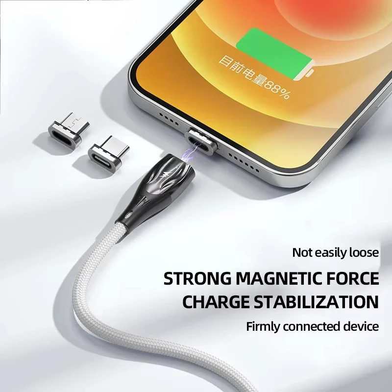 Enhanced Magnetic USB Fast Charging Cable with 5A Support and Metal Connector