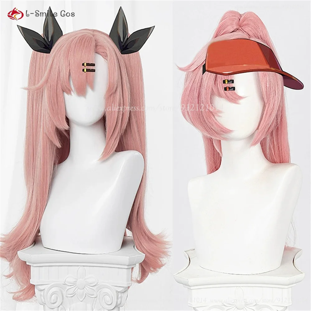 Nicole Demara Cosplay Perücke – 2 Styles, 80cm, Pink, mit Ponytail, Hitzebeständig, Synthetik, Anime Damen 2
