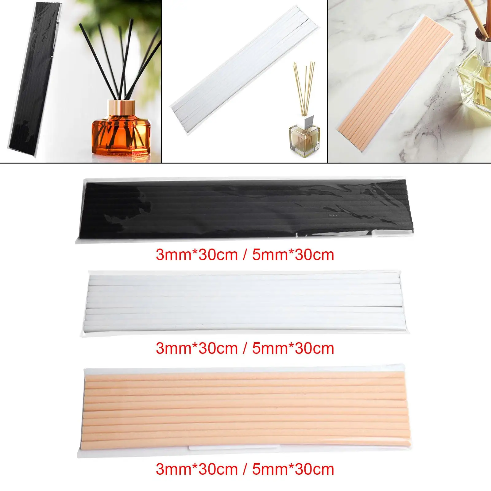 10Pcs Reed Diffuser Sticks 30cm Essential Oil Diffuser Refill Stick Fiber Reed Diffuser Sticks for Home SPA Office Bathroom