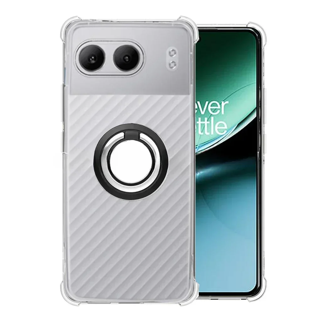 Transparent Silicone Case with Magnetic Ring Stand and Shockproof Airbag Protection