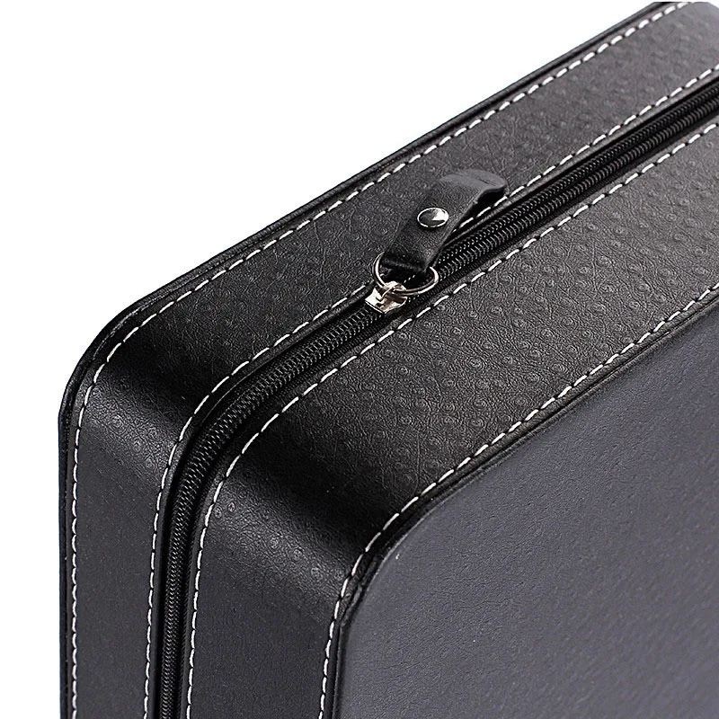 VANSIHO Multiple Colors 6 Slots Exquisite PU Zipper Jewelry Watch Box Leather For Man And Women Travel Display Case