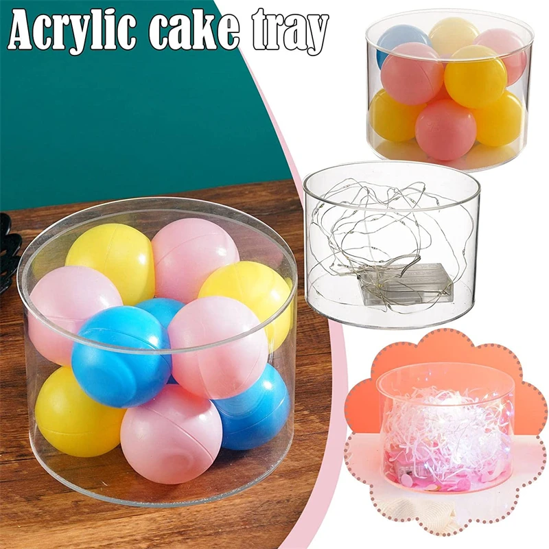 Cake Making Tools Cake Decorating Tools Cake Baking Tools Transparent Round Acrylic Cake Display Board Scraper Tray