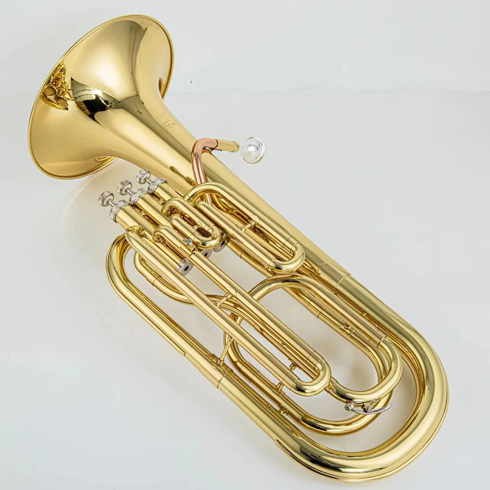 Baritone Horn B-flat Baritone Brass Lacquered Gold Tenor Horn High Quality Tenor Professional Bariton Jazz Instrument