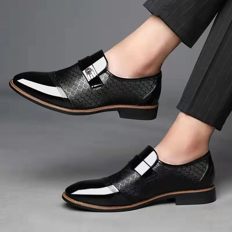 Leather shoes Wedding Business Dress Nightclubs Oxfords Breathable Working Lace Up Shoes New Fashion Mens Leather Shoes