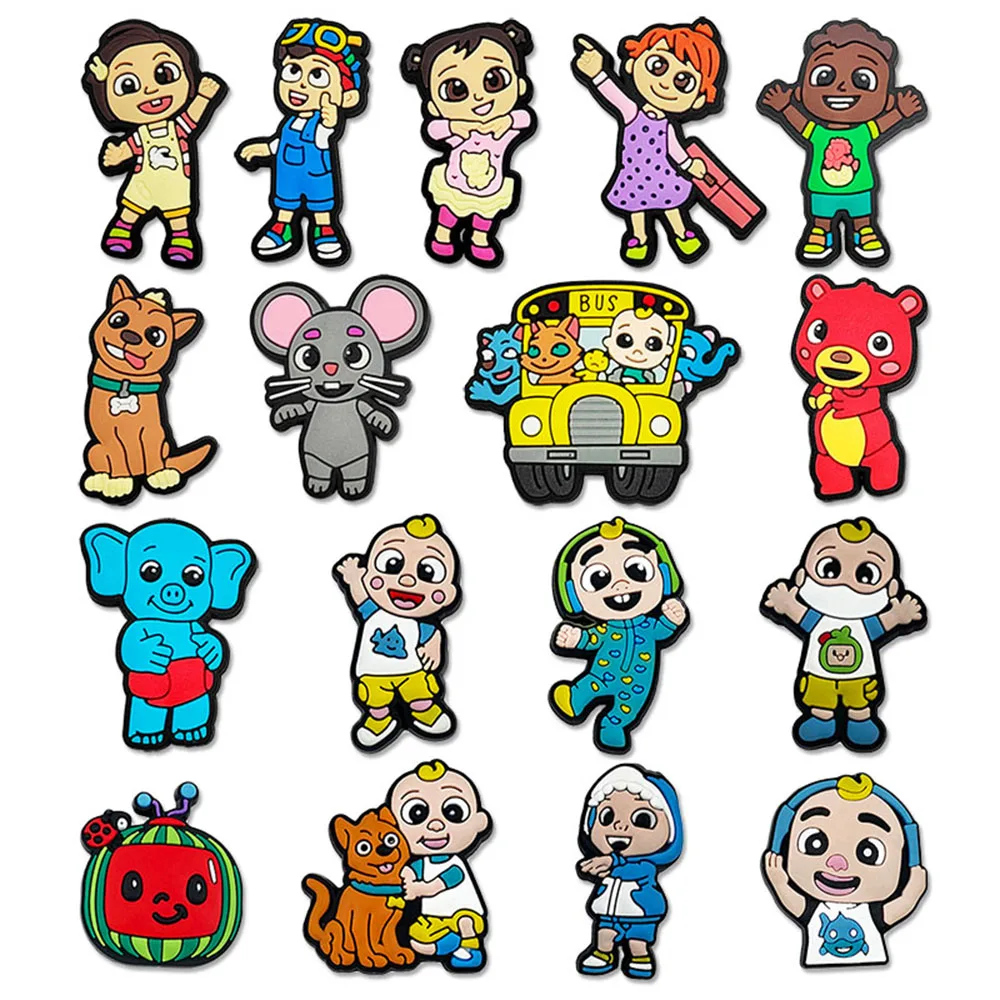 조형 교육 만화 신발 참 디자이너, 클래식 클로그 어린이 선물용 신발 액세서리, 7-17 개/세트 