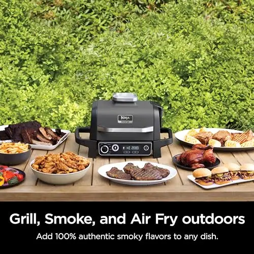 7-in-1 Outdoor Electric Grill & Smoker - Grill BBQ Air Fry Bake Roast Dehydrate & Broil - Uses Woodfire Pellets 2