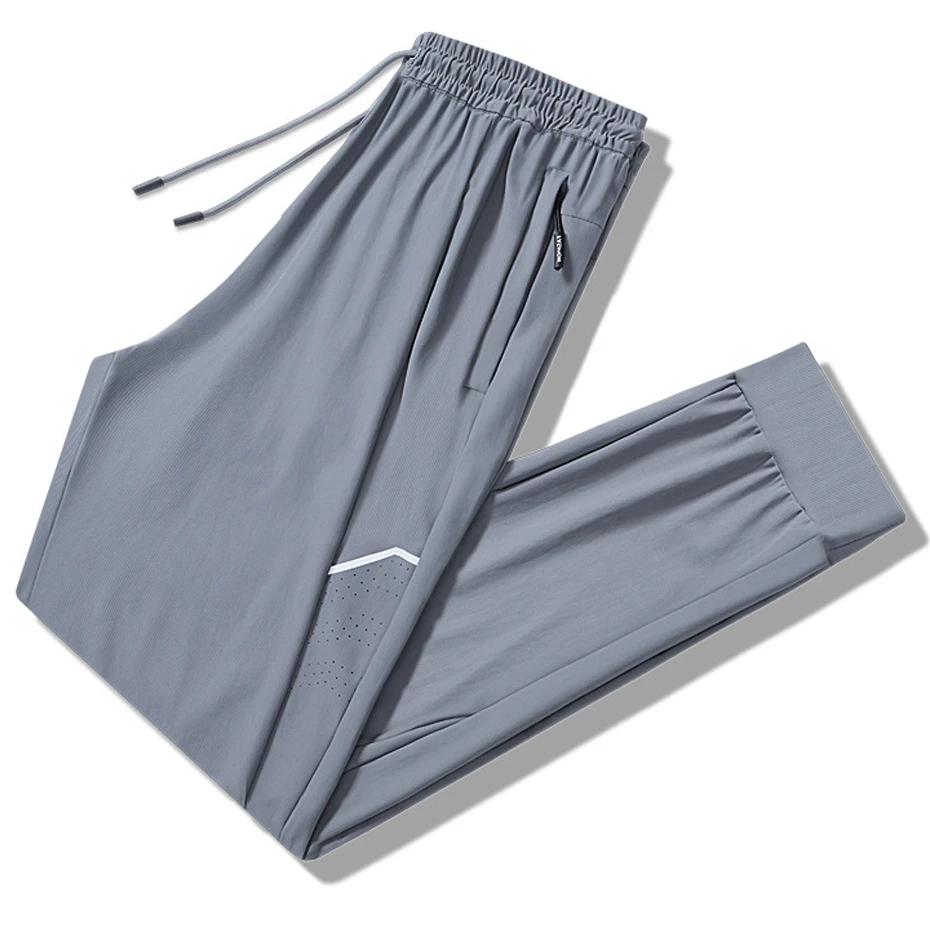 Summer Cool Pants Men Breathable Jogger Pants Plus Size 8XL Fashion Casual Elastic Waist Pants Male Big Size 8XL Trousers