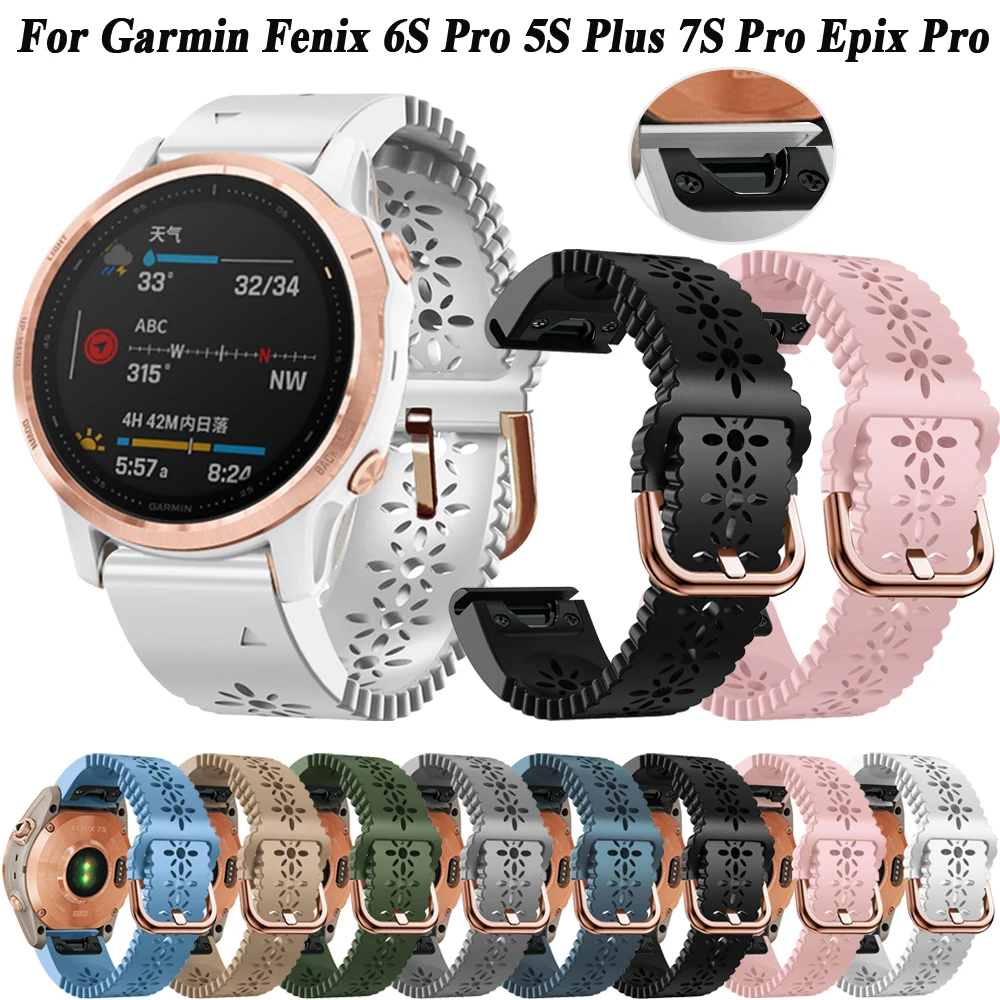Per Garmin Fenix 7S Pro 6S Pro 5S Plus Epix Pro Cinturino Cinturino Quickfit 20Mm Silicone Wirstband Per Fenix 7S 6S 5S Easyfit Watch