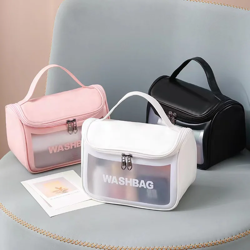 

Women Waterproof PVC Cosmetic Portable Bag Travel Storage Toiletry Bag Package Organizer Female Transparent Zipper Make Up Case