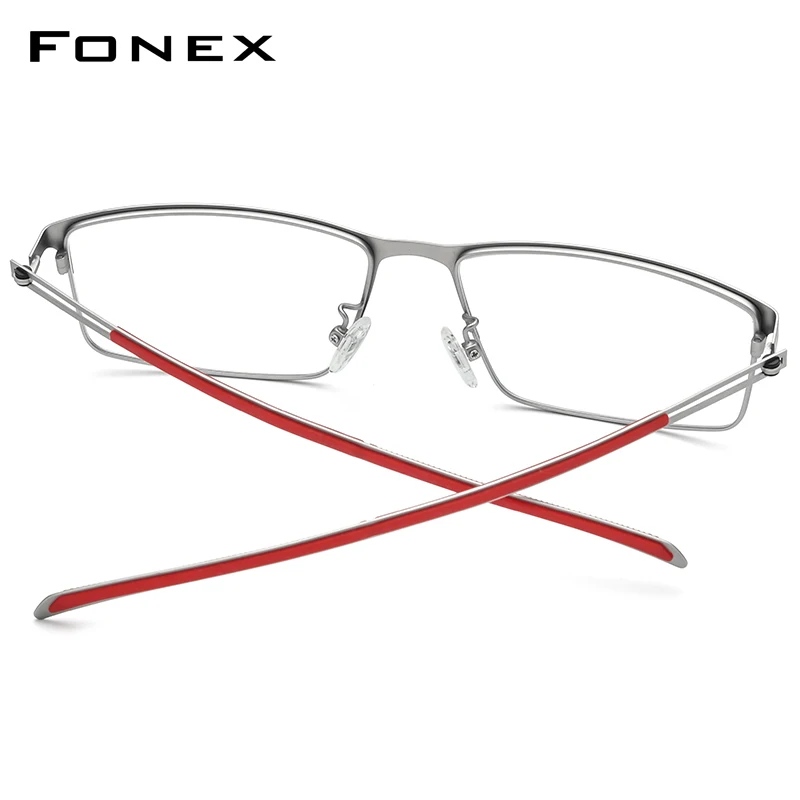 Eyeglasses frames Eyeglass frames Square eyeglasses FONEX Titanium Alloy Glasses Frame Men Square Eyeglasses Frames Korean Screwless Eyewear F1010