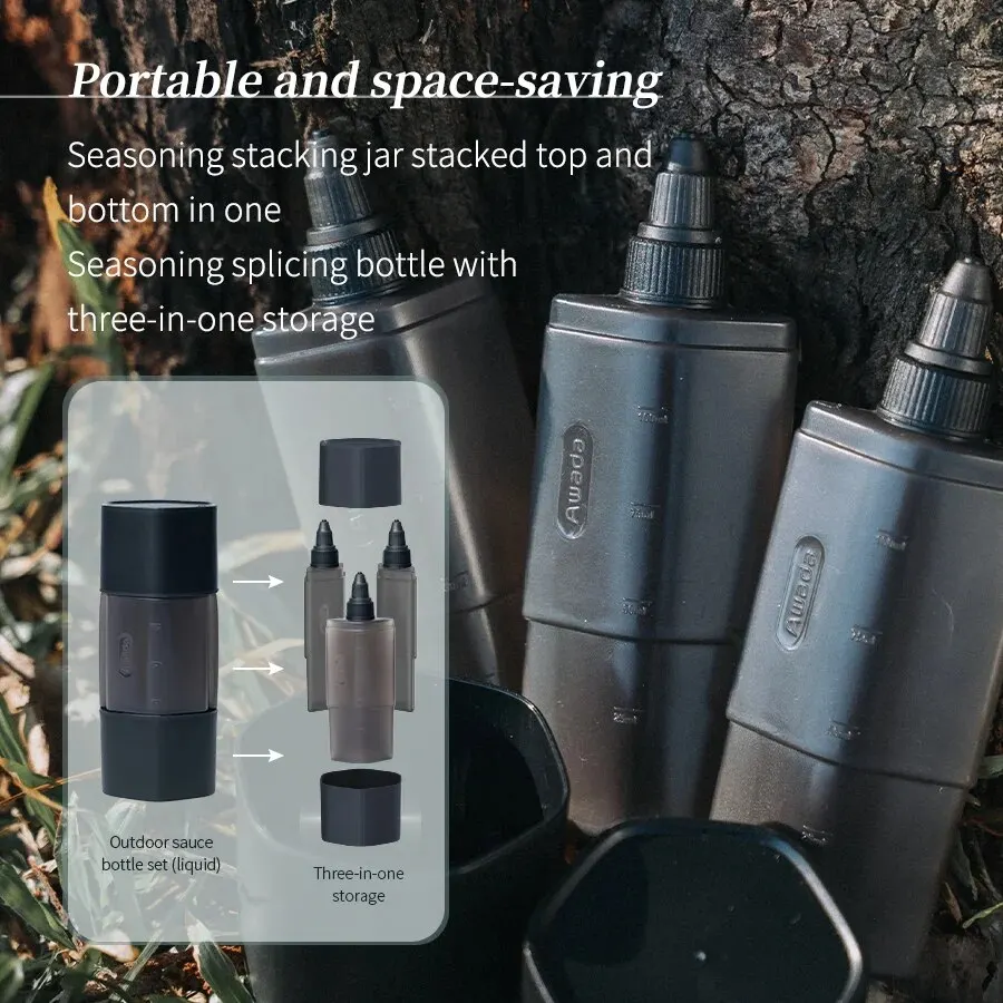 Outdoor Camping Seasoning Dispenser Bottle Barbecue Picnic Seasoning Can Seal Portable Storage Kitchen Utensils