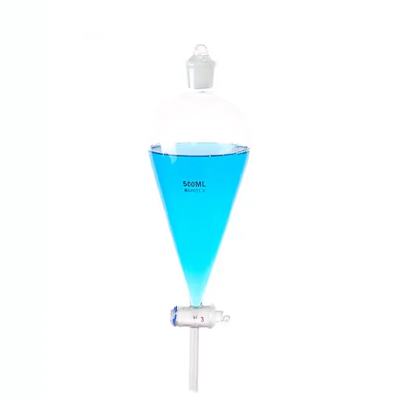 Pear-shaped separatory funnel experimental equipment glass piston gas production device high borosilicate glass 60/500/1000ml