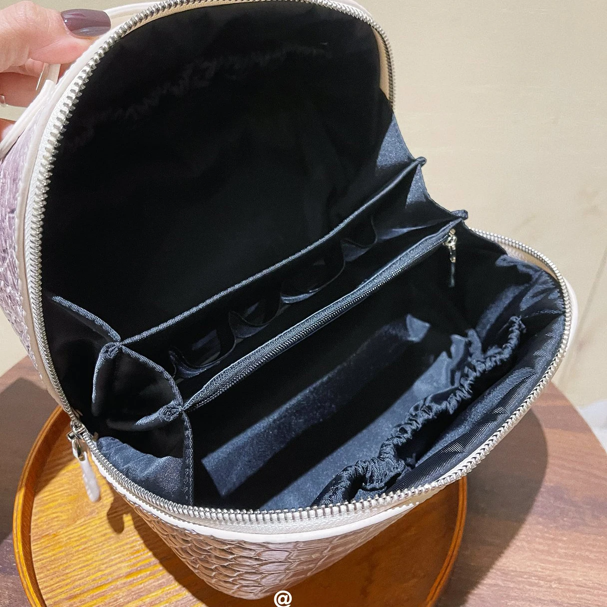Himalayan Cosmetic Bag Cow Leather Crocodile Pattern Genuine Leather Women's Portable Storage Makeup Bag Travel Toiletry Bag 4