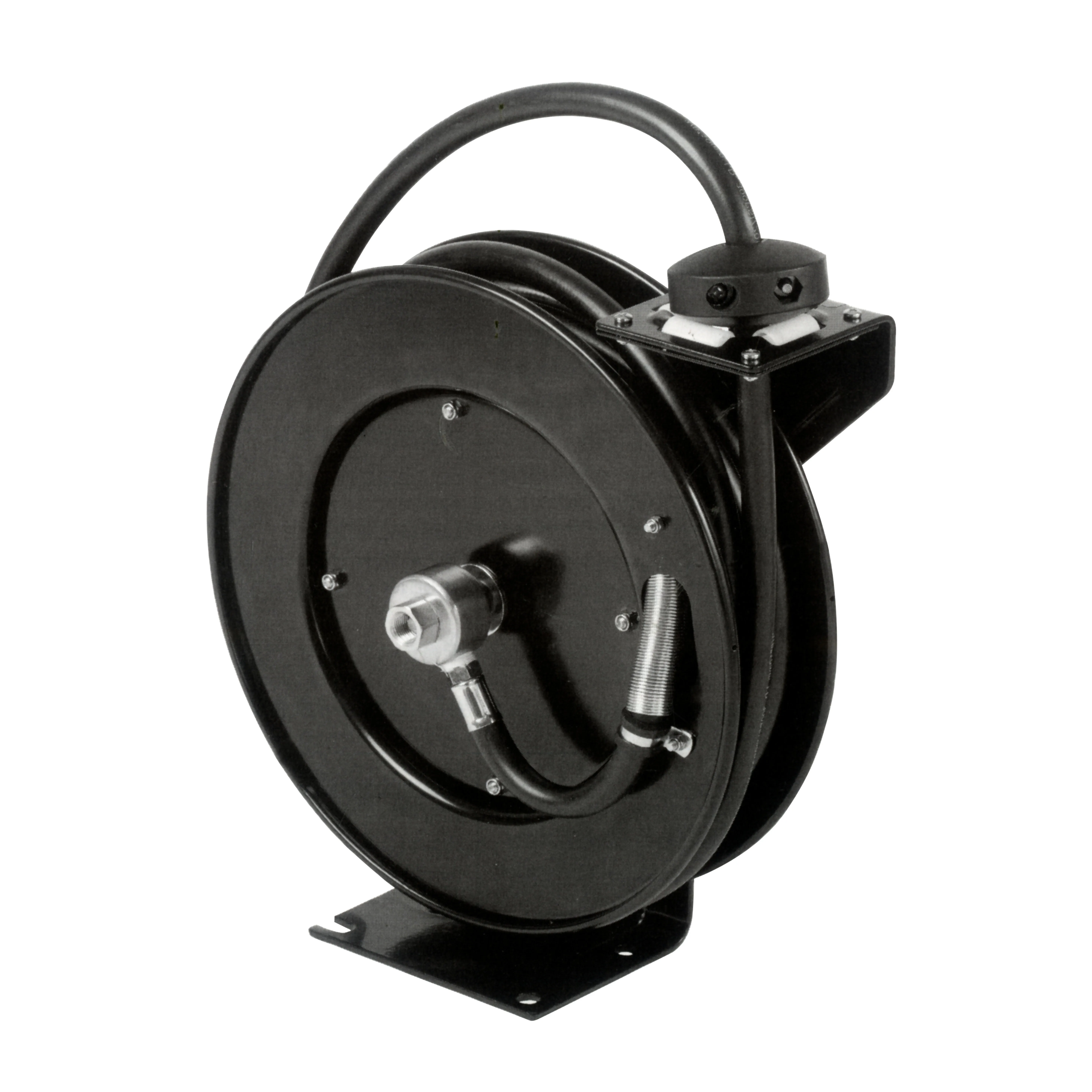 2023 Economic M98E-HRS11 11M Open Epoxy Coated Steel Retractable Hose Reel Water Hose Reel for Ground Washing trumsense xkc y28a 5v touchless water level sensor capacitive liquid height sensor for small hose of smart appliance normal open