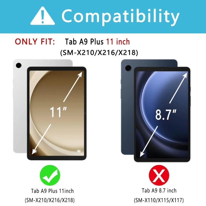 

Чехол для клавиатуры и фолио с подсветкой для Tab A9+ 11 дюймов (2023 г.) Чехол из искусственной кожи с клавиатурой