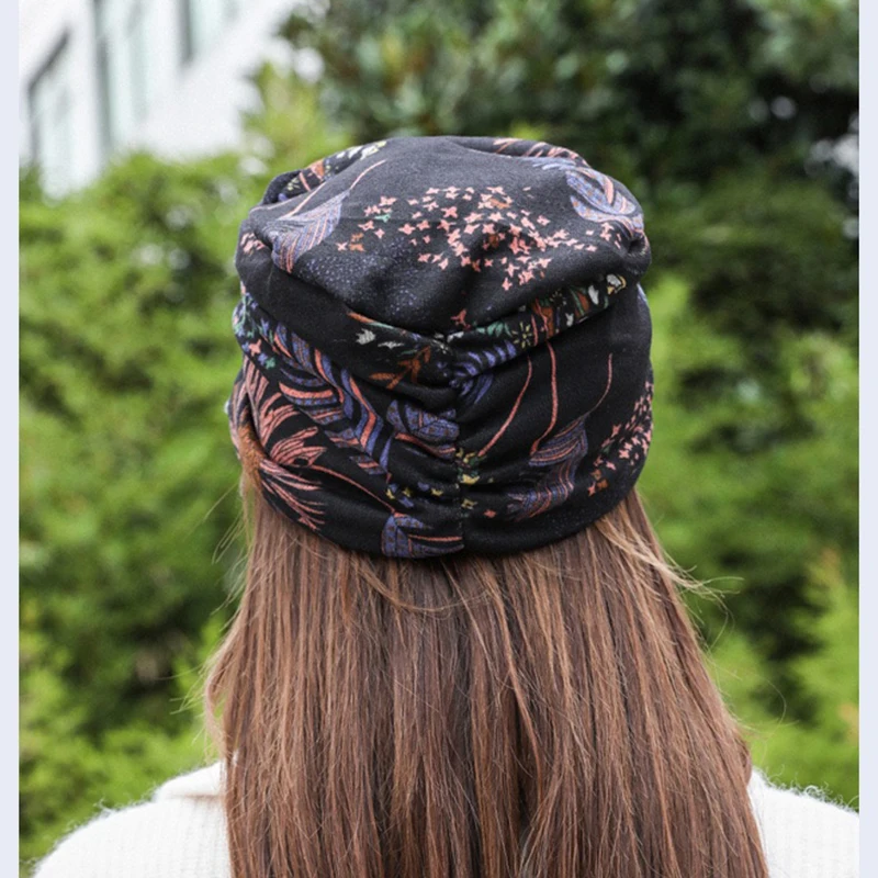 Women Lightweight Ruched Sun Hats Stylish Vintage Flower Print Newsboy Hat with Peaked Cap