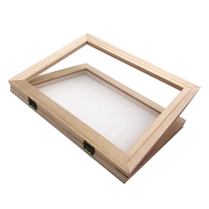 Set 4 Cornici Per Fare Carta Fatta A Mano - Formati B4, A4, A5, A6 In Legno Con Rete - Foto 8