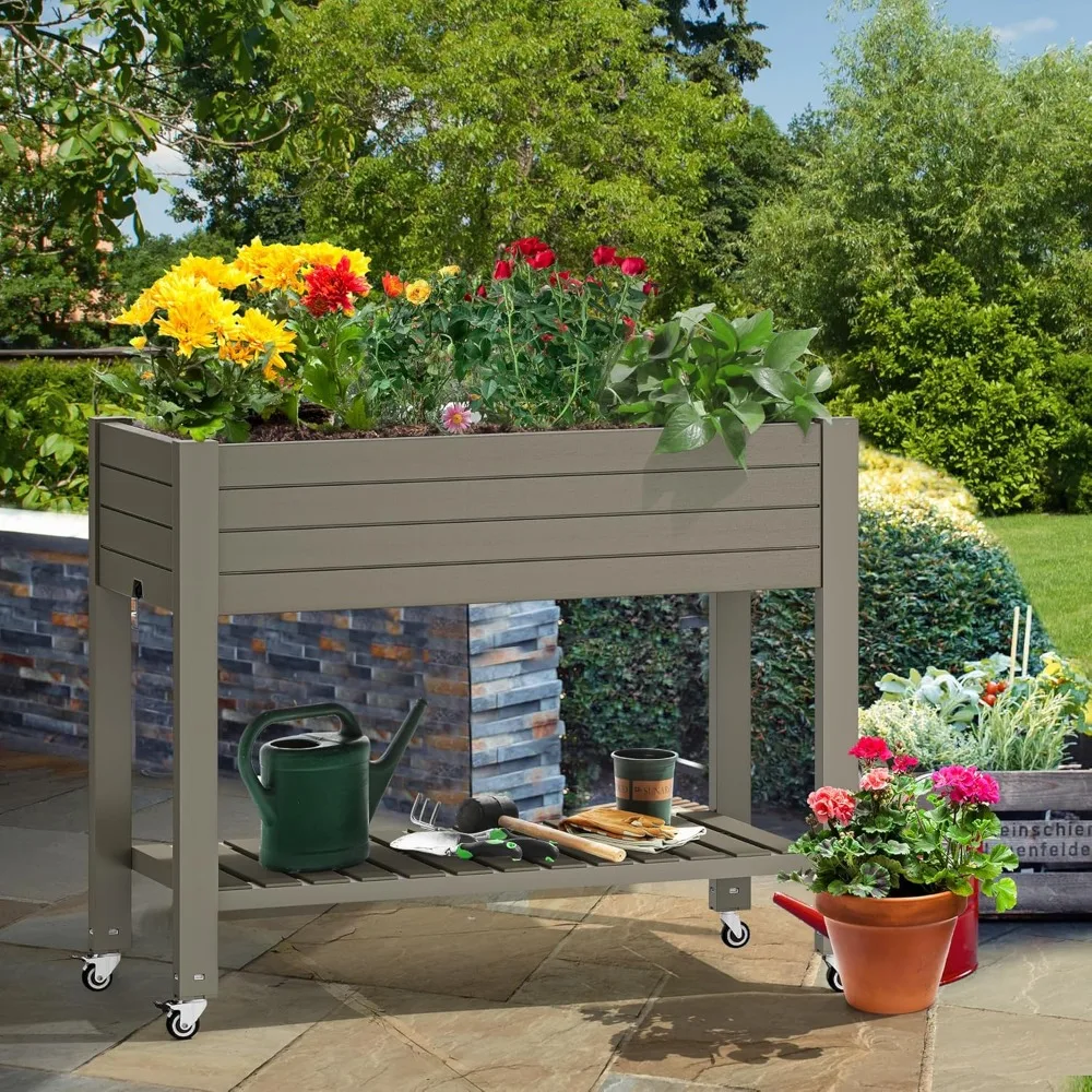 Elevated Raised Garden Bed with Legs & Wheels 2