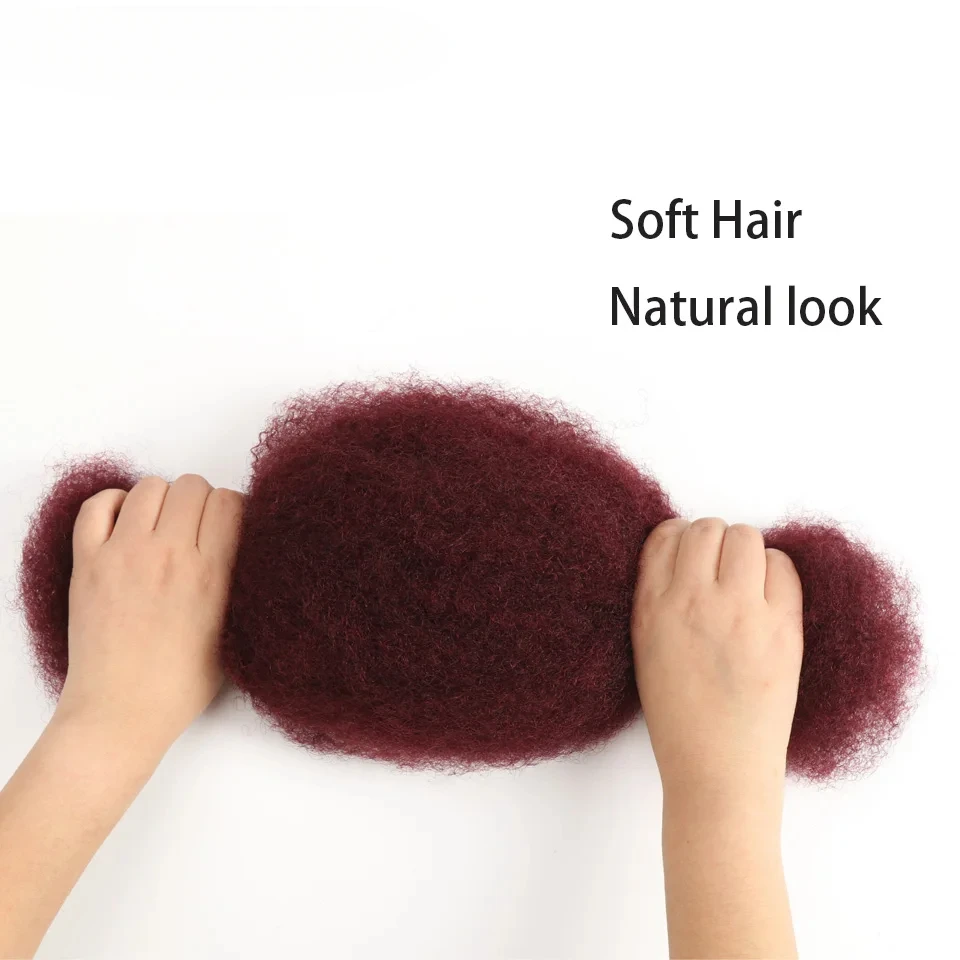 Afro Kinky Bulk Human Hair For Braiding DreadLock 99J Burgundy Color Natural Look Soft Hair Heat-Resistant human hair extensions human hair bundles braiding hair extensions human braiding hair