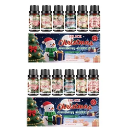 Holiday Aromatherapy Essential Oil Gift Set - Long Lasting Festive & Relaxing Scents (6x10ml) - 6x10ml (2 Sets)