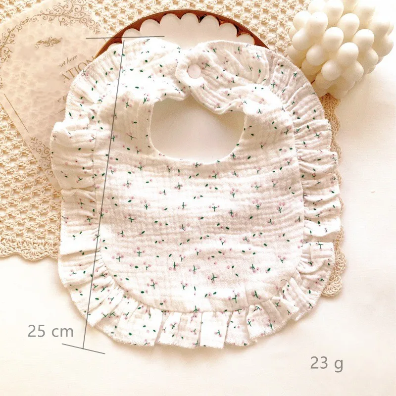Baby Bib Newborn Infant Burp Cloths Feeding Drool Bandana Saliva Towel Toddler Ruffle Floral Accessories