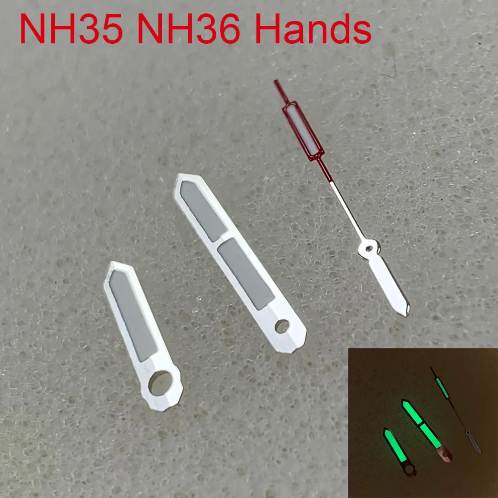 

New NH35 Hands Green Luminous Watch Hands Pointers for Nh35 NH36 4R 7S Movement Needles Watch Parts Accessories