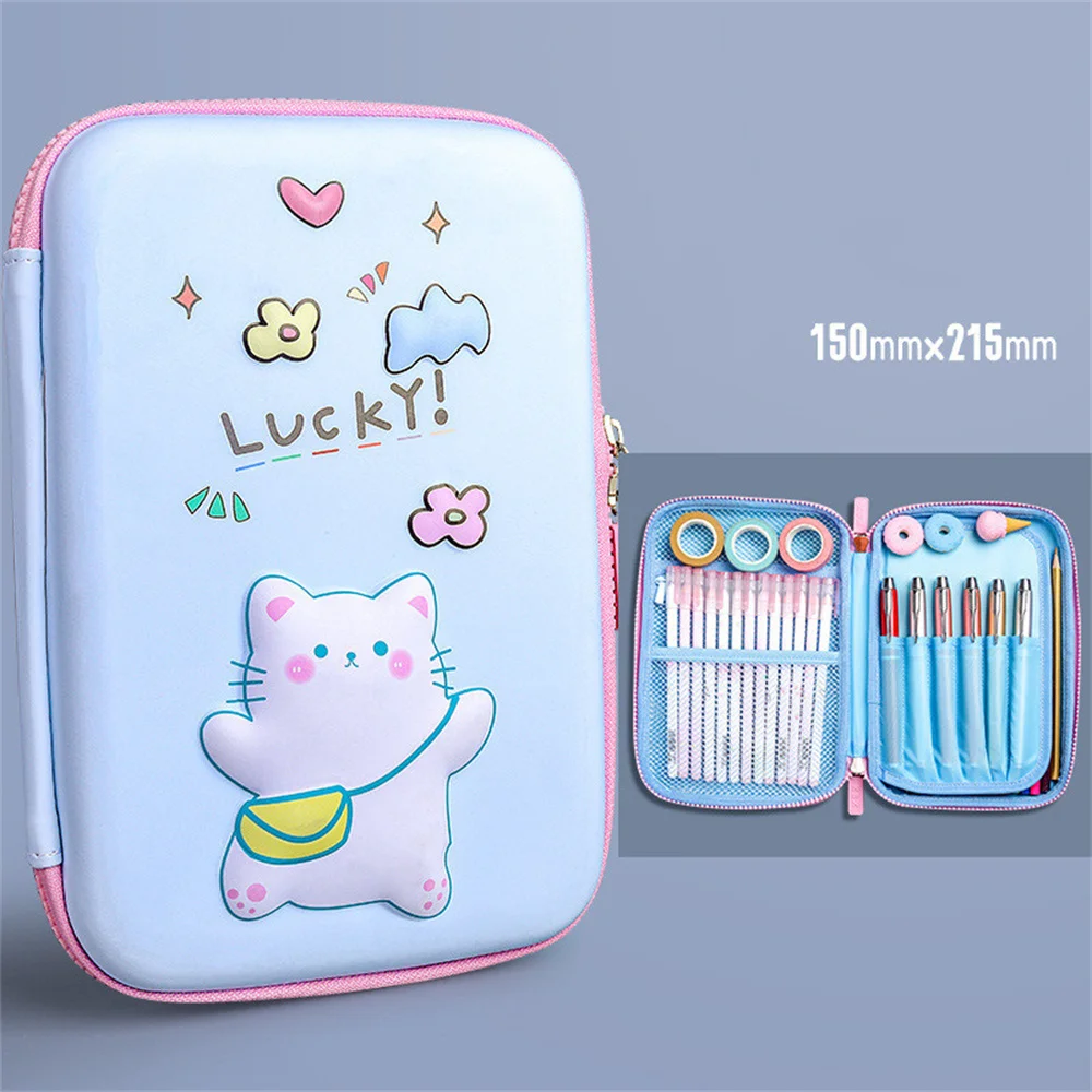 Cute 3D Cartoon Universe Pencil Cases Large Capacity Mulfunction Kawaii Unicorn School Student Pen Bags Box Stationery Supplies