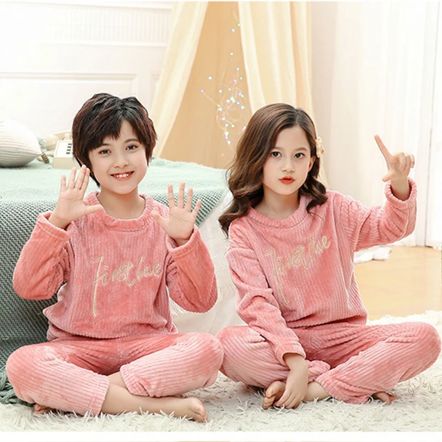 Pyjama en coton pour adolescents, vêtements d'hiver pour bébés, grandes  tailles, garçons et filles, nouvelle collection - AliExpress