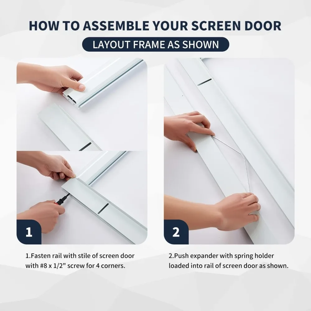 k.d. heavy duty aluminum sliding patio screen door kit - 2.5" frame insect proof for patio backyard kitchen and bedroom (black,