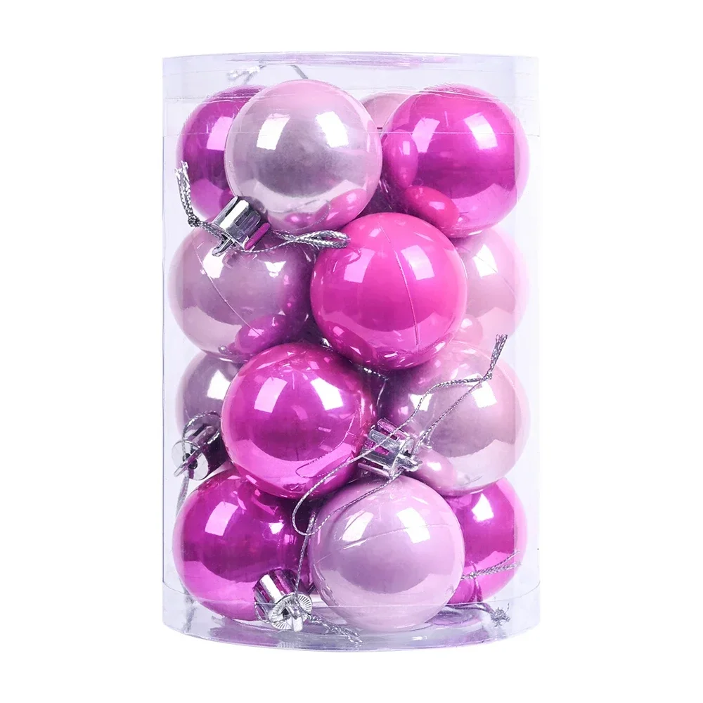 thumbnail image 1 of 16 juegos de adornos de bolas perladas para colgar en el árbol de Navidad, bolas irrompibles esféricas con lubricación táctil, juego de decoración navideña, 1 of 5
