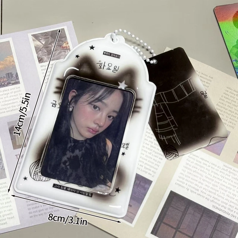 Kpop Idol Photocard Holder - Stylish Sleeve Cover Protector with Fashion Bag Charms