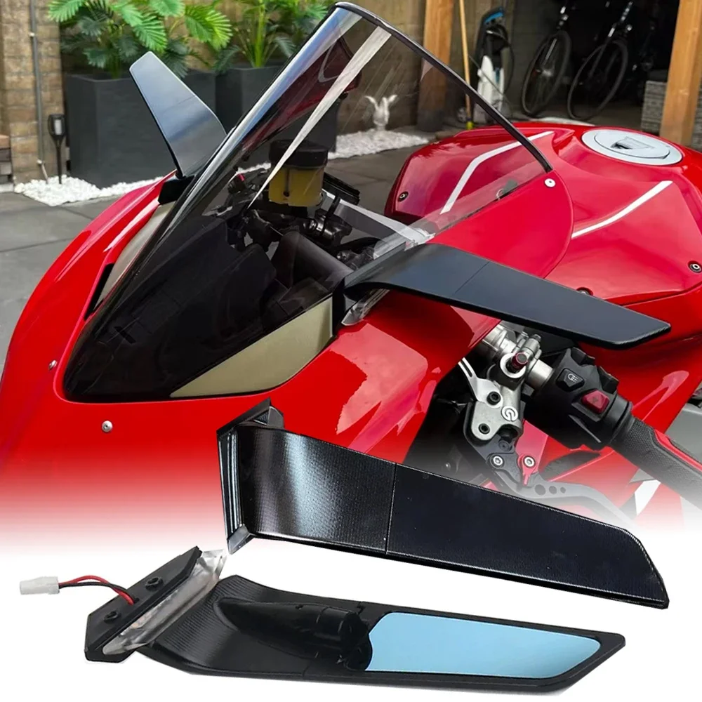2024 V4 Rearview Mirrors For Ducati Panigale V2 Winglets LED Turn ...