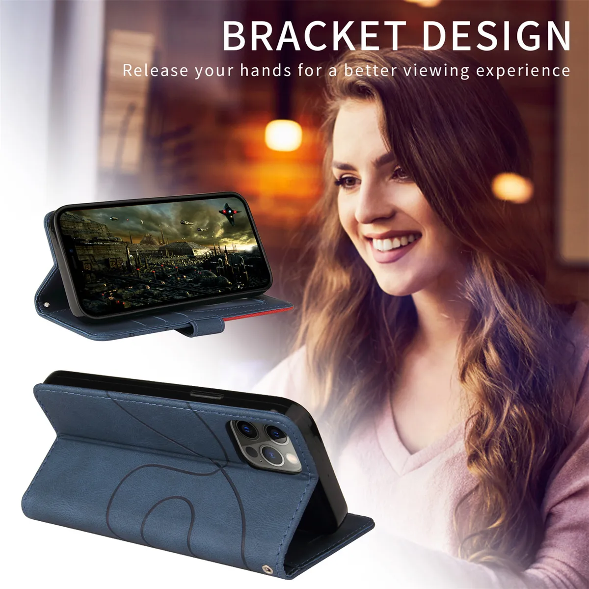 Leather Flip Phone Case For Samsung Galaxy A10E A20S A40 A50 A70 A01 A21S A31 A41 A51 A71 Fashion Magnetic Wallet Bracket Cover — view 5