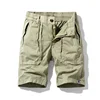 Men's Casual Cargo Shorts Multi-Pocket Elastic Waist Drawstring Outdoor Work Short Pants for Summer Daily Wear