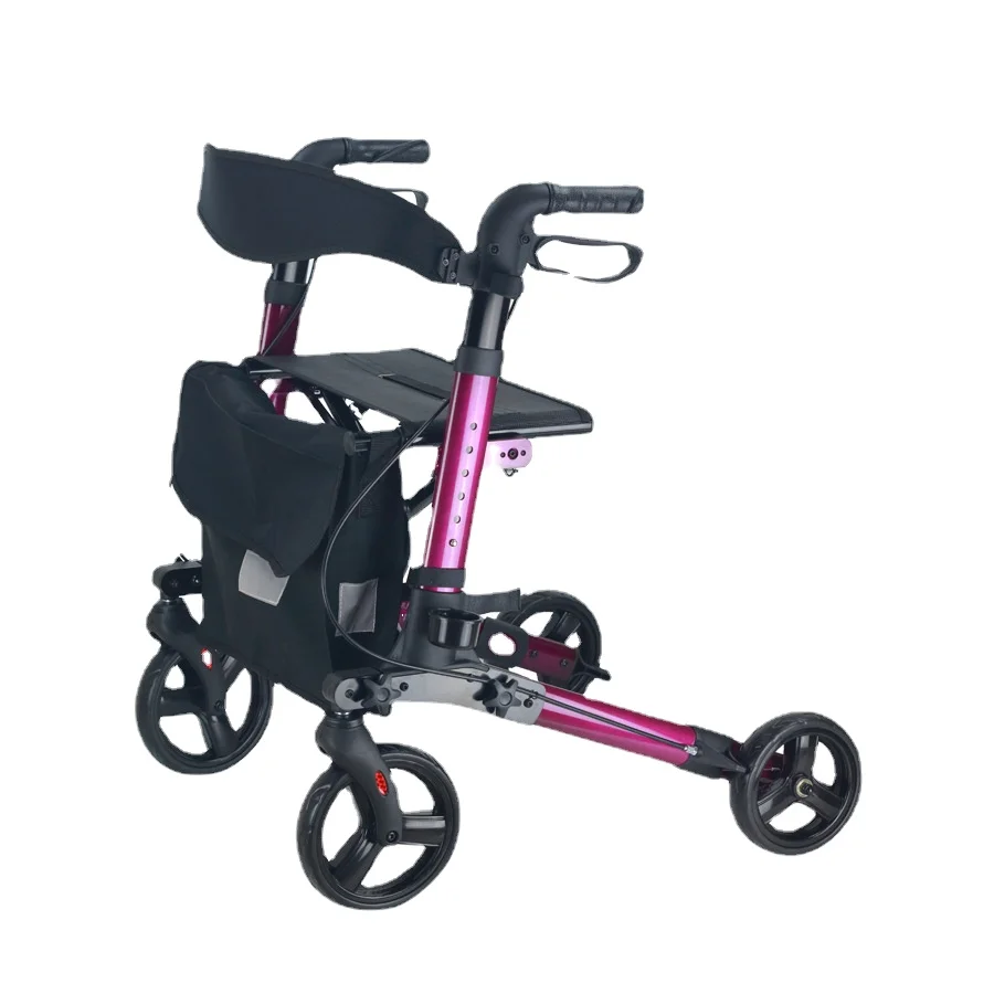 

Shopping cart aluminum alloy foldable portable elderly assistive vehicle for transportation, handcart, rehabilitation walking