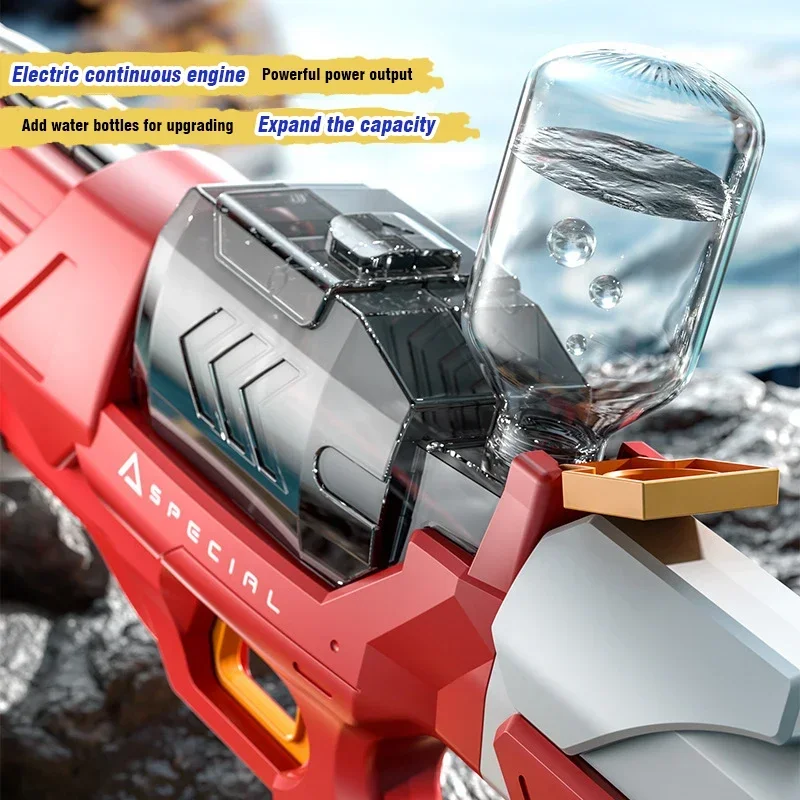 Automatic Water Gun Light Electric Toy LED Firing Pistol Squirt Gun Water Absorption Large Capacity Kids Outdoor Game Kids Gift