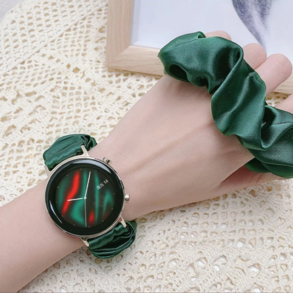

22 20mm Fabric Strap for Samsung Galaxy Watch 4/4classic 5/5pro Active2 Gear Elastic Scrunchies Bracelet for Huawei GT2/GT3 42mm
