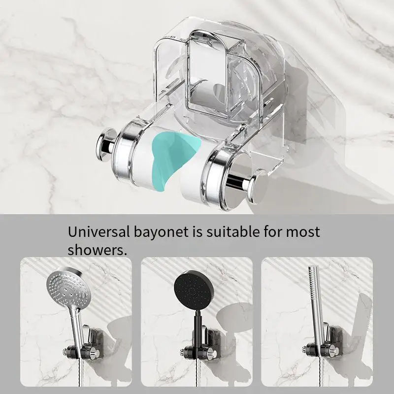 Shower Suction Cup Holder 360&deg; Adjustable Showerhead Shower Rail Head Holder Bathroom Wall Mount Bracket
