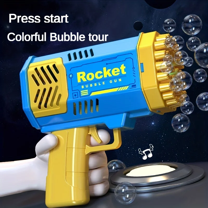 Bubble Machine 40 Hole Handheld Fully Automatic Space Light Electric CHILDREN'S Toys without Battery without Bubble Water