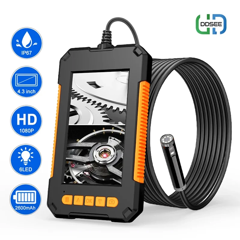2m 8mm Lens Car Inspection Camera Scope 8LED Borescope Stiff Cable Tube Android 