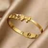 Korean Style Simple and Luxurious Three-dimensional Butterfly Bow Heart-shaped Titanium Steel Bracelet for Women Jewelry. 3